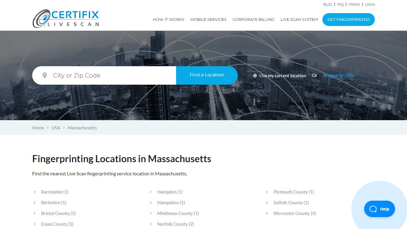 Massachusetts Live Scan Fingerprinting Locations